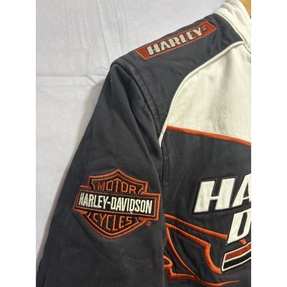 Harley Davidson Jacket Women's Small Screamin' Eagle White Black Flame Racing - Picture 4 of 12